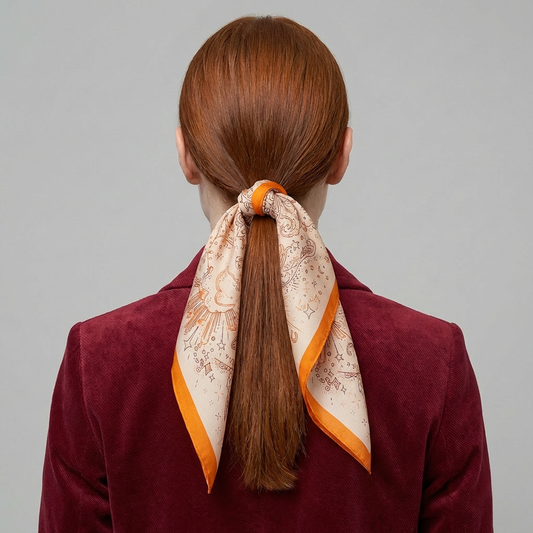 Golden Horizon Silk Scarf