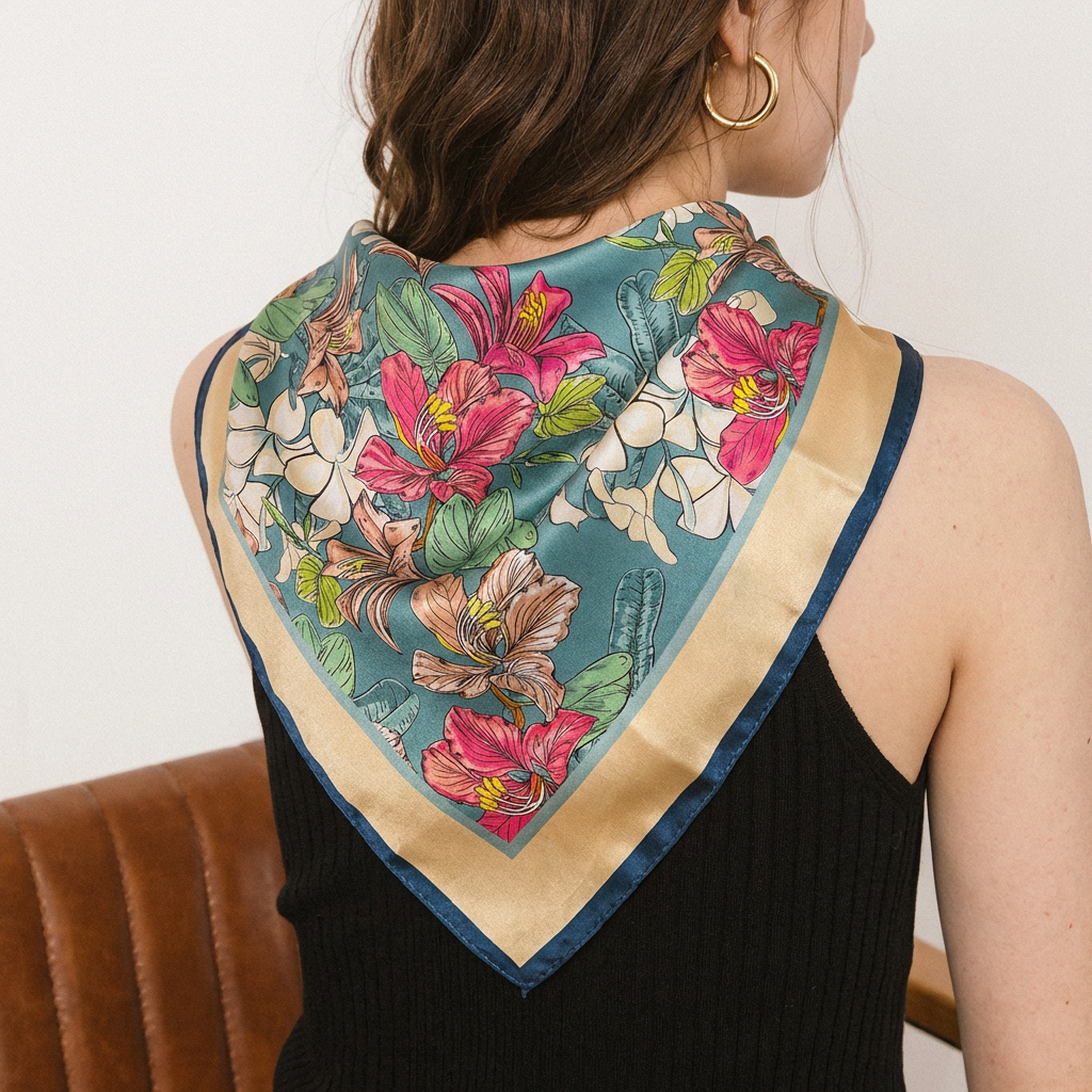 Enchanted Tropic | The Vibrant Floral Silk Square