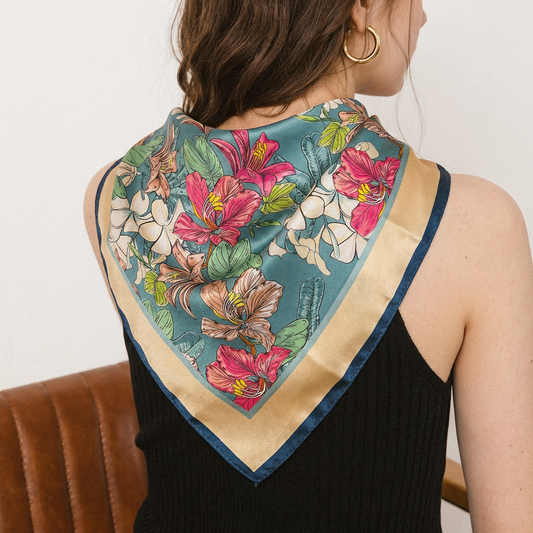 Enchanted Tropic | The Vibrant Floral Silk Square
