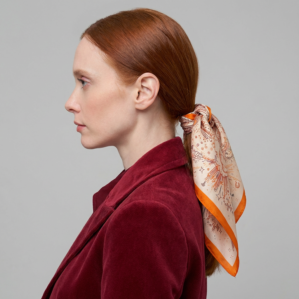 Golden Horizon Silk Scarf