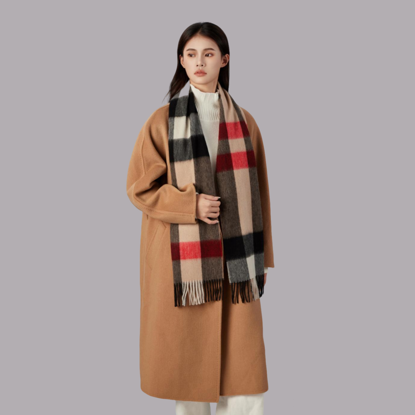 Cozyura™ Cashmere Plaid Shawl – Luxuriously Soft Warmth in Classic Style