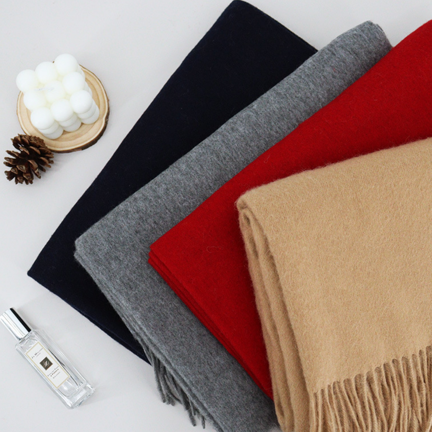 Cozyura™ Women’s 100% Wool Scarf – Warm, Lightweight & Elegantly Fringed (Large Size)