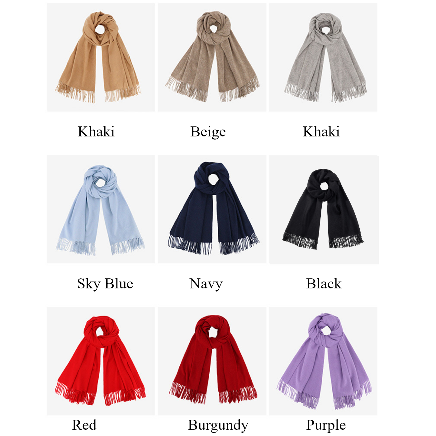 Cozyura™ Women’s 100% Wool Scarf – Warm, Lightweight & Elegantly Fringed (Large Size)