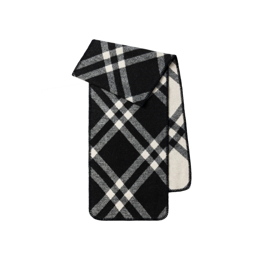 Cozyura™ Wool Blend Checked Scarf – Diagonal Plaid Design for Effortless Style