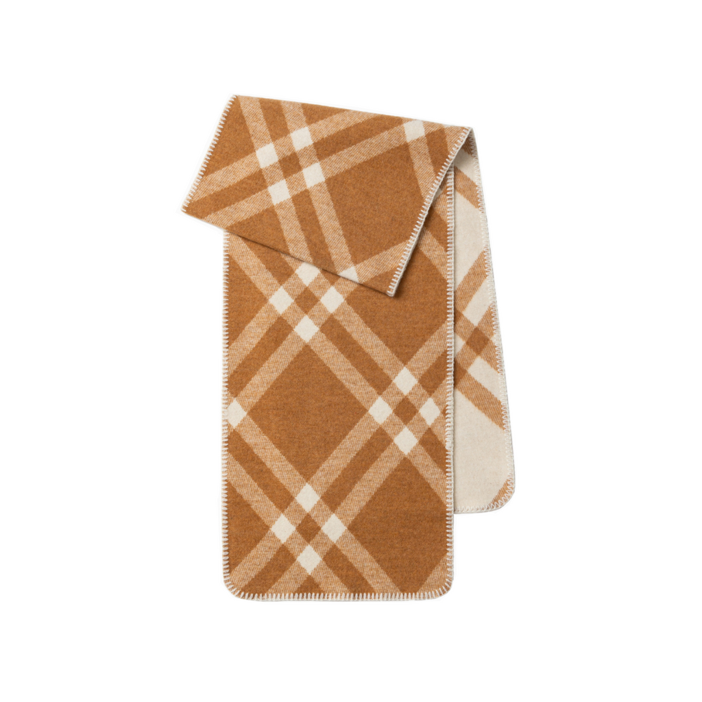 Cozyura™ Wool Blend Checked Scarf – Diagonal Plaid Design for Effortless Style