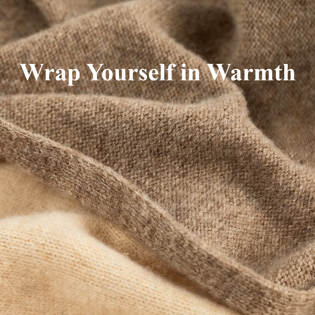 Cozyura™ Wool Blend Triangle Shawl – Thick Knit Warmth with Timeless Elegance