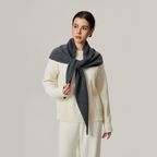 Cozyura™ Wool Blend Triangle Shawl – Thick Knit Warmth with Timeless Elegance