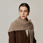 Cozyura™ Wool Blend Triangle Shawl – Thick Knit Warmth with Timeless Elegance