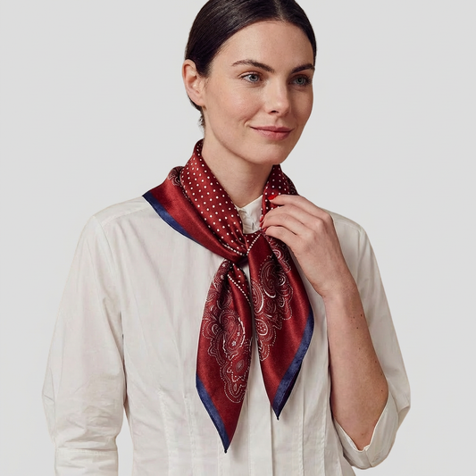 Vintage Paisley Silk Square Scarf
