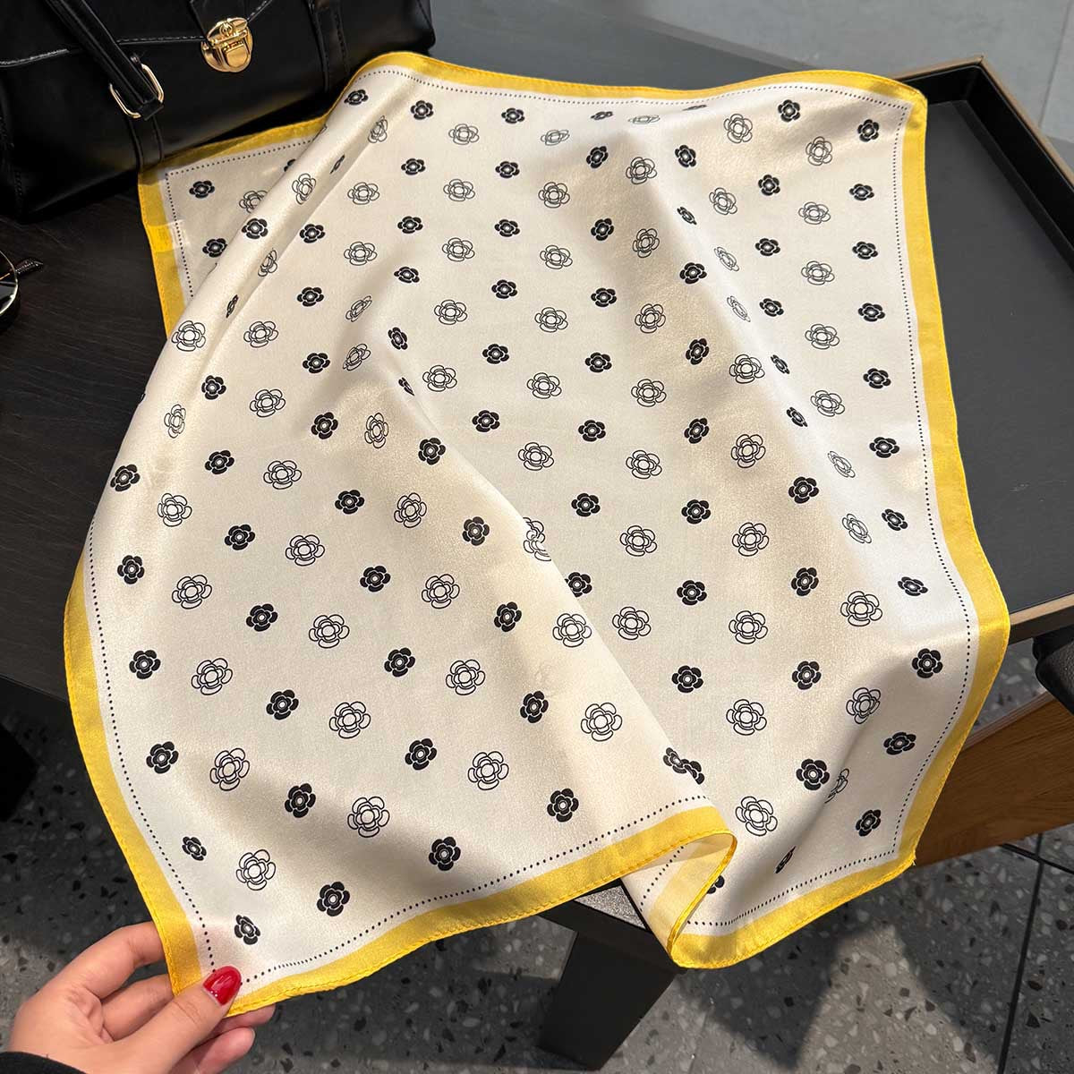Camellia Garden Mulberry Silk Scarf